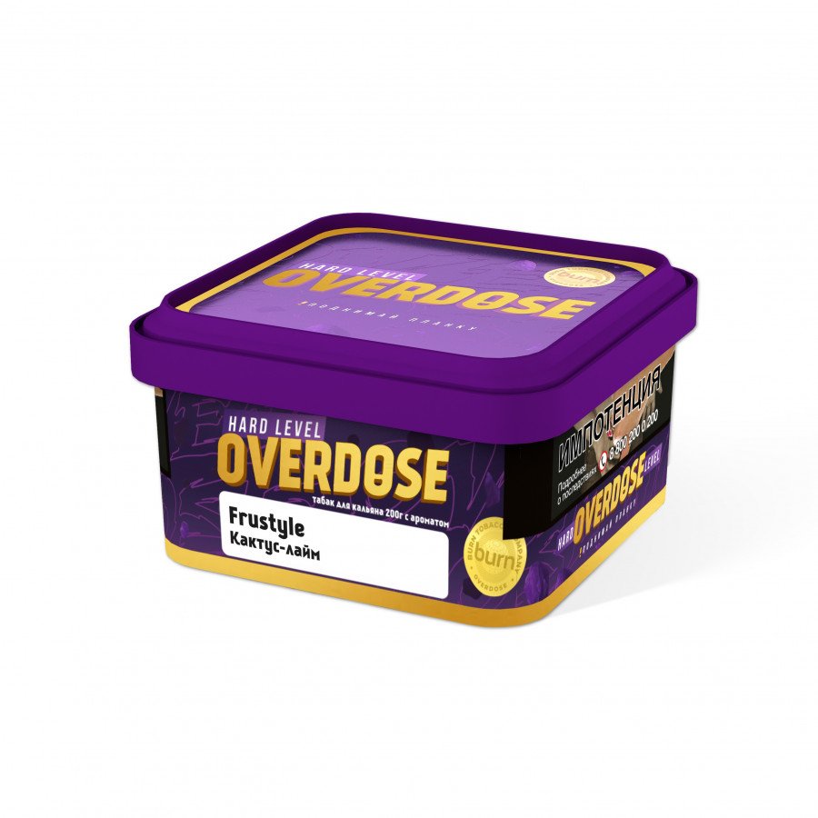 Фото и внешний вид — Табак для кальяна OVERDOSE 200г - Frustyle (Кактус лайм)
