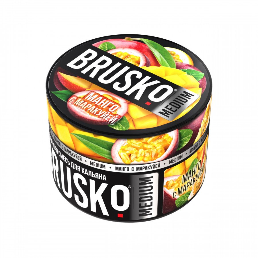 Фото и внешний вид — Смесь для кальяна BRUSKO 50г - Манго с маракуйей