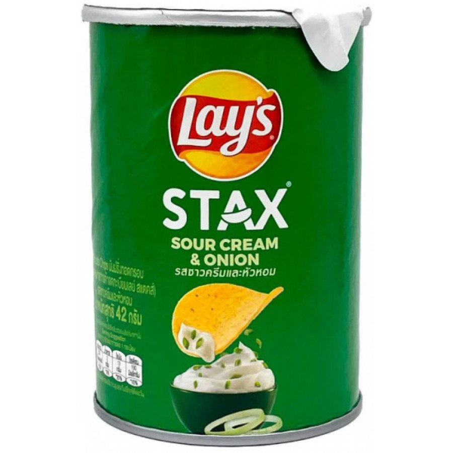 Фото и внешний вид — Лейс Stax Сметана и Лук 42г (24шт/уп)