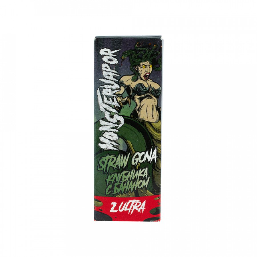 Фото и внешний вид — Жидкость MONSTERVAPOR SALT - Straw Gona (Клубника с бананом) 30мл strong