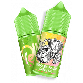 Жидкость RELL GREEN SALT - Strawberry Pineapple Coconut Juice (Сок клубника ананас кокос) 30мл 20мг