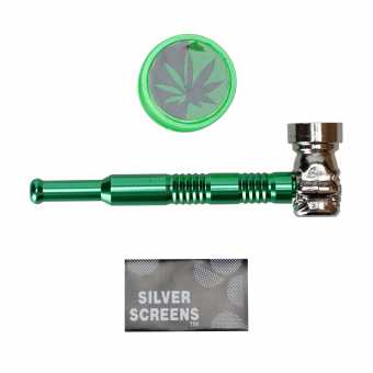 Трубка сувенирная LG-06 (металл/гриндер/сеточка) в блистере