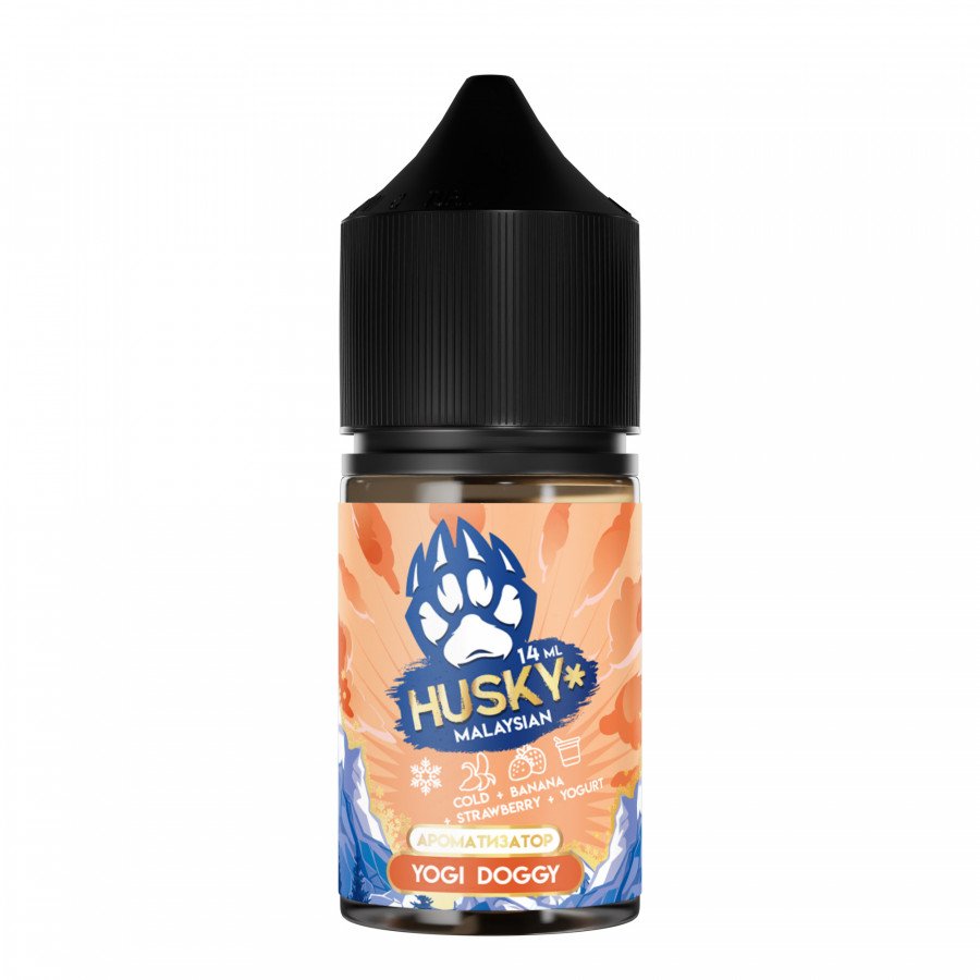 Фото и внешний вид — Конструктор HUSKY MALAYSIAN - Yoggi Doggi (Ледяной Йогурт с Бананом и Клубникой) 30мл 0мг