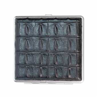 Портсигар S.QUIRE АВ02-05-2 сталь/иск.кожа/рис BLK