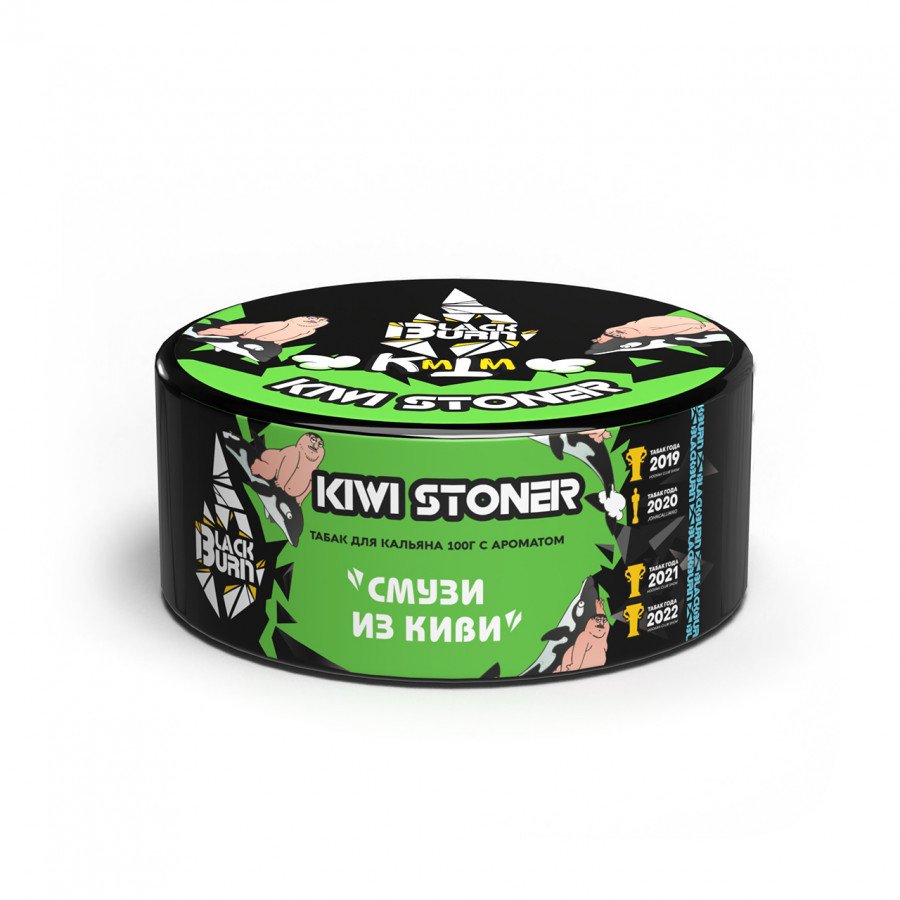 Фото и внешний вид — Табак для кальяна BURN BLACK 100гр - KiwiStoner (Киви смузи)