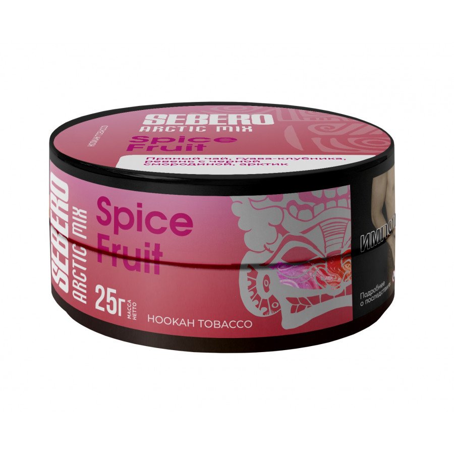 Фото и внешний вид — Табак для кальяна SEBERO 25г - Spice Fruit (Пряный чай, гуава, клубника, черная смородина, арктик)