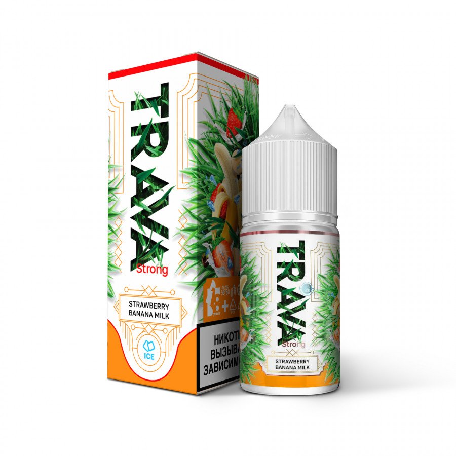 Фото и внешний вид — Жидкость TRAVA SALT - Strawberry Banana Milk (Клубника банан молоко лед) 30мл strong