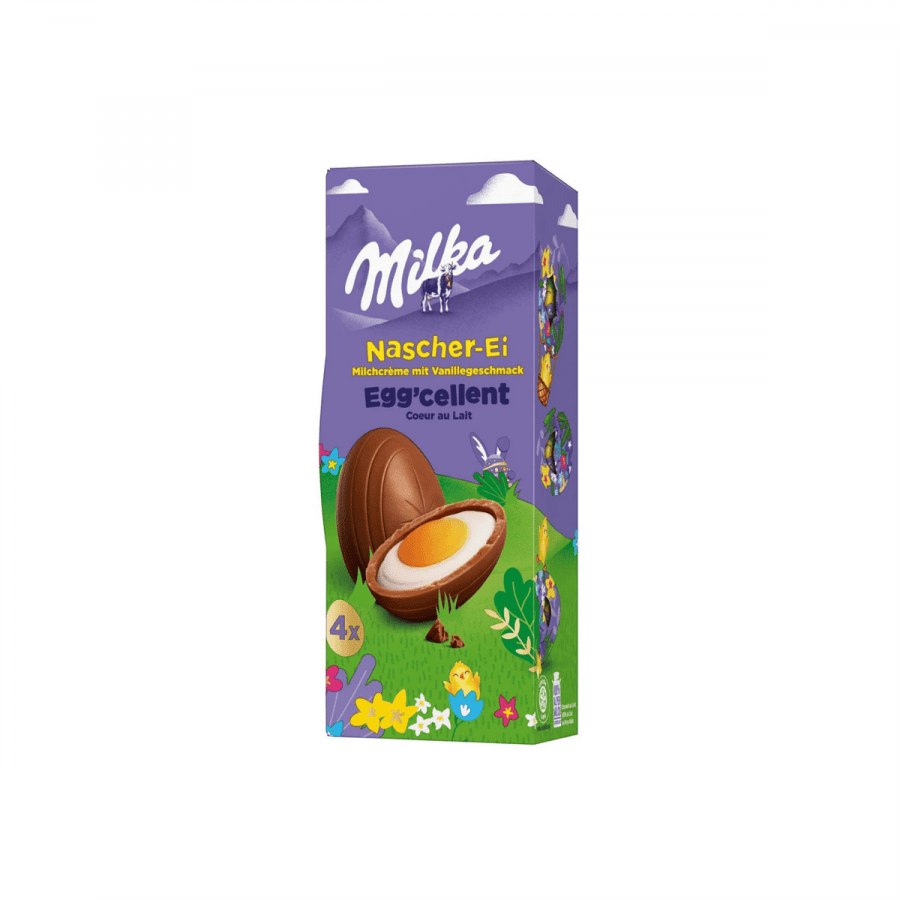 Фото и внешний вид — Милка Шоколадные яйца Eggcellent с начинкой 124г (18шт/уп)