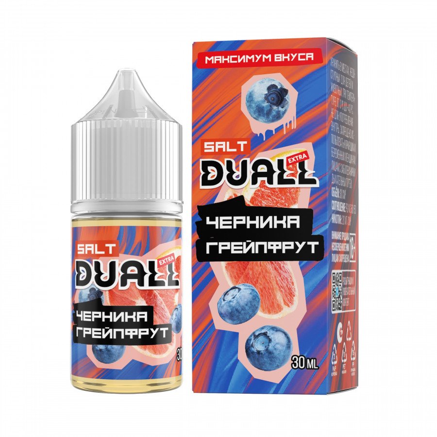 Фото и внешний вид — Жидкость DUALL EXTRA SALT - Черника Грейпфрут 30мл strong