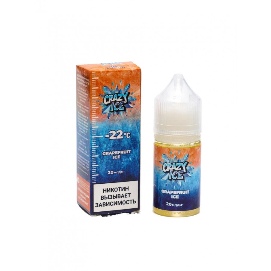 Фото и внешний вид — Жидкость CRAZY ICE SALT - Grapefruit Ice (Грейпфрут со льдом) 30мл 20мг