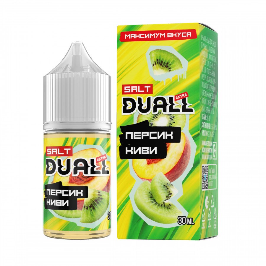 Фото и внешний вид — Жидкость DUALL EXTRA SALT - Персик Киви 30мл 20мг