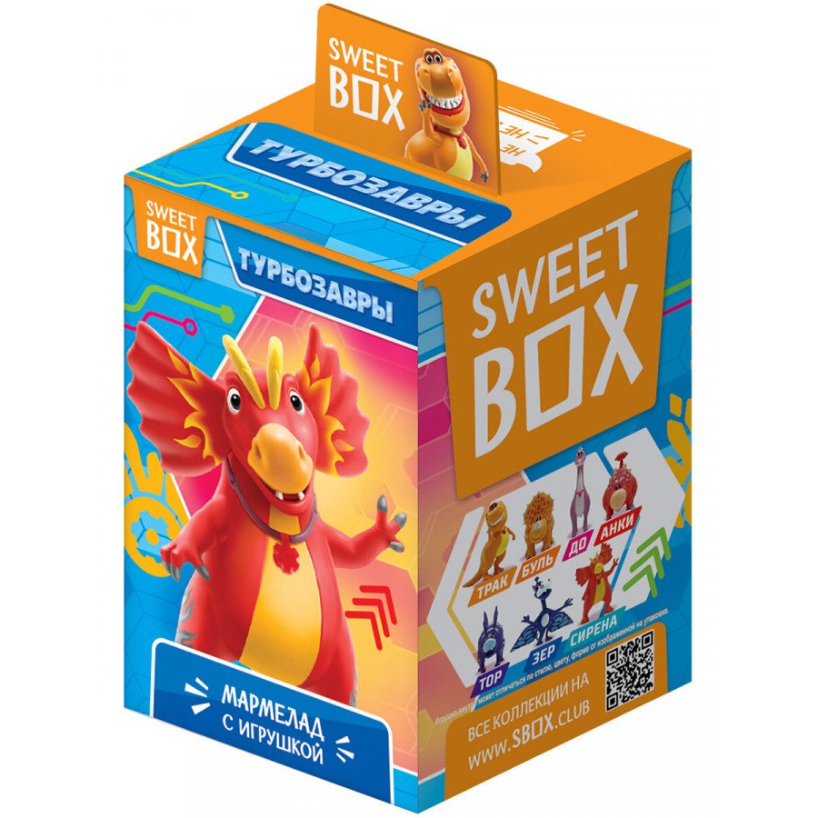 Фото и внешний вид — Мармелад Sweet Box с подарком - Турбозавры 10гр (10шт\уп)
