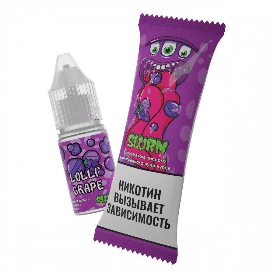 Фото и внешний вид — Жидкость SLURM SALT - Lolli' Grape (Кислый виноградный чупа чупс) 10мл 15мг