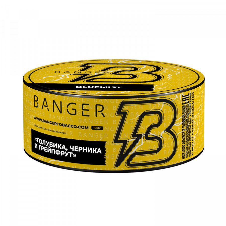Фото и внешний вид — Табак для кальяна BANGER 100гр - Bluemist (Голубика, черника и грейпфрут)