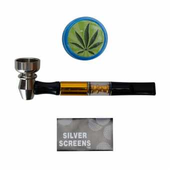 Трубка сувенирная LG-08 (металл/гриндер/сеточка) в блистере