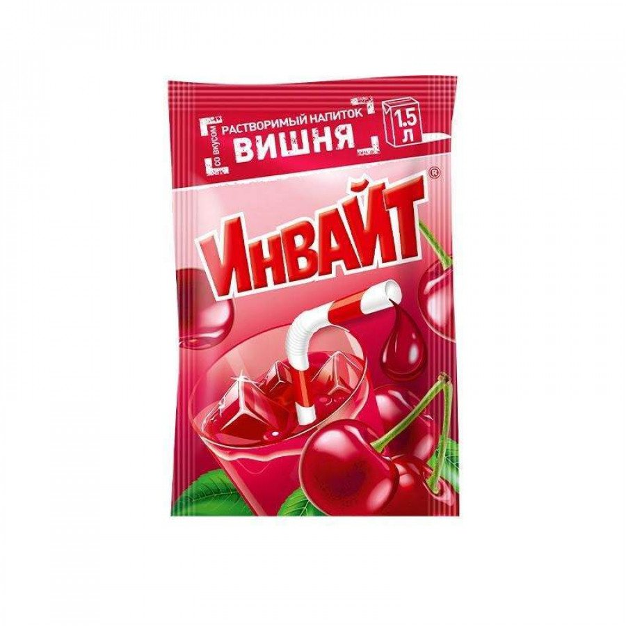 Фото и внешний вид — Растворимый напиток Invite - Вишня 9гр (24шт/уп)