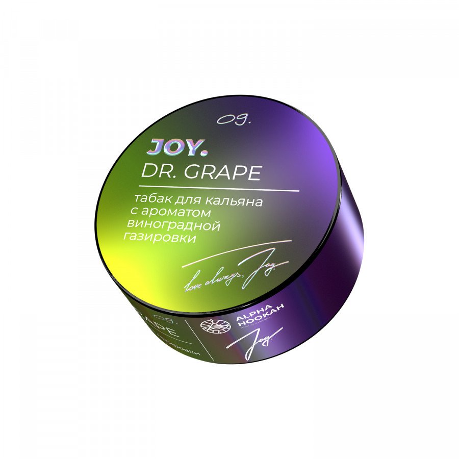 Фото и внешний вид — Табак для кальяна JOY 25г - Dr. Grape (Виноградная Газировка)